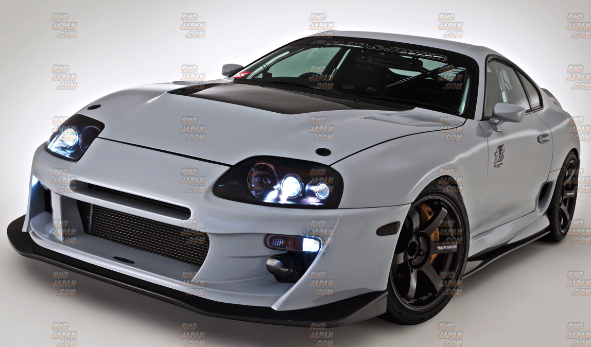 Hurtling Varis Solid Joker Front Bumper + Lip FRP + 3K Carbon Fiber - Supra JZA80